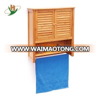 Wall mounted waterproof bamboo storage cabinets for bathroom