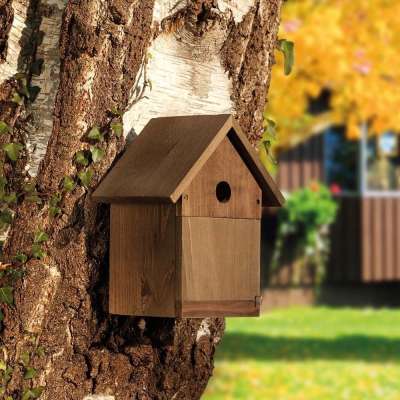 pet supply Garden Bird Nesting House with Apex Roof 28 or 32mm Hole or Open Fronted