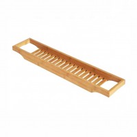 Bamboo Bathtub Tray Wooden Bath Organizer Caddy Holder